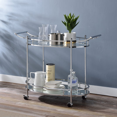 Chariot-bar Chloie en chrome transparent