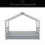 Lit simple en forme de maison avec lit gigogne-849774516