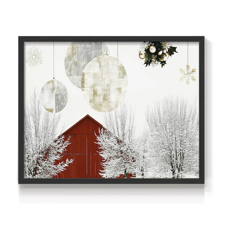 Art de Noël - DCVI - Reproduction encadrée - Restickable, H 11 po x l 14 po, Noir, noir, noir, noir