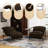 Upholstered Modern Metal Framed Brown Polyester Blend Sling Accent Chair-1888687083