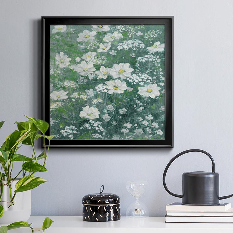 Springtime Garden - Peinture sur toile encadrée, H 26,5 po x l 26,5 po x P 1,5 po, Cadre noir