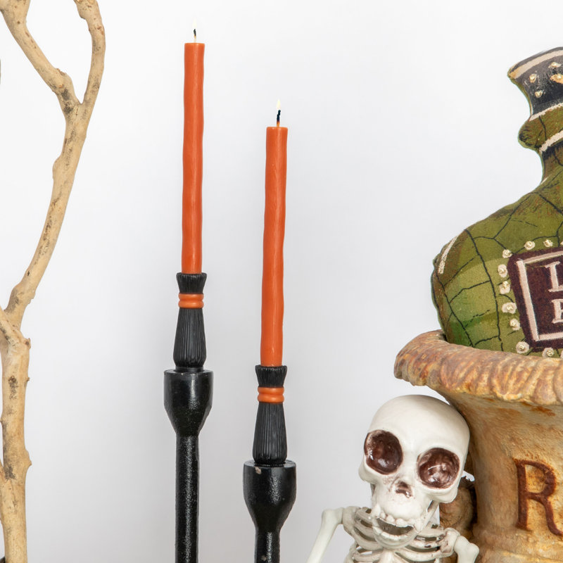 Unscented Witch Broom Shaped Taper Candle