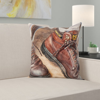 Work Boots Throw Pillow