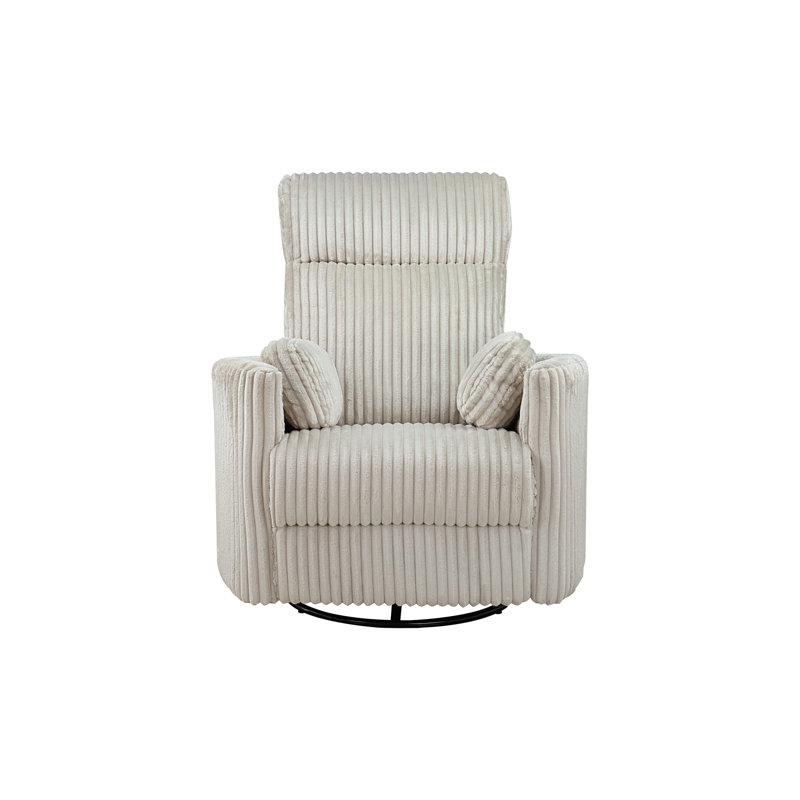 Fauteuil inclinable et pivotant, velours côtelé ivoire, Ivory Corduroy