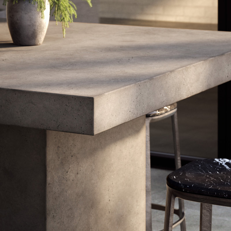 Kareen Bar & Counter Height Pedestal Dining Table, Dark Gray, Counter Table (36.25" Height)