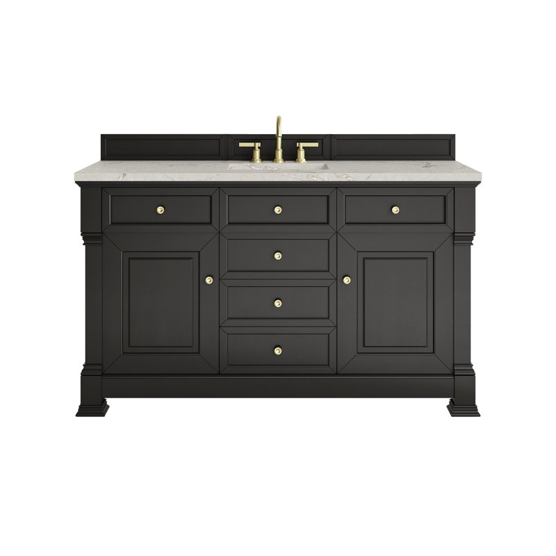 Brookfield 59.88'' W Single Bathroom Vanity Base, Black Onyx
