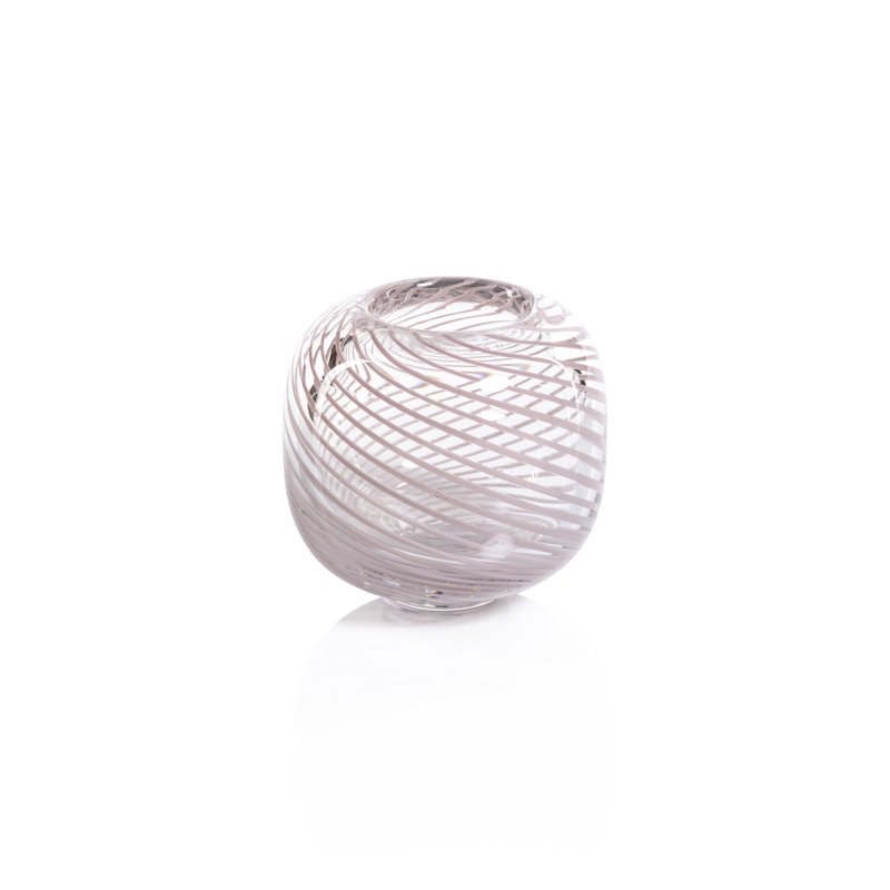 Johntell Glass Table Vase, Pink/Clear