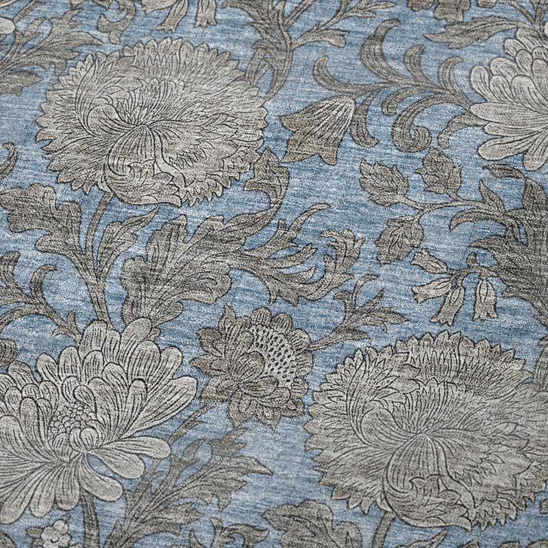 Jeté floral Sherpa ASB677 Addison, Bleu