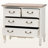 Lippa White & Oak Finish Brass Pull 4-Drawer Accent Storage Cabinet, 29.32" H X 31.1" W X 13.38" D