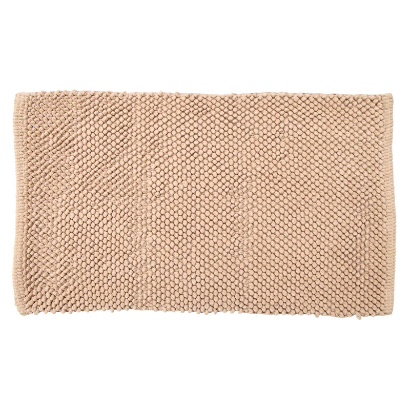 Anicette Cotton Blend Non-Slip Bath Rug, Beige
