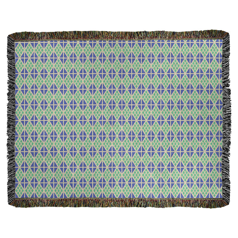Couverture tissée Katelyn Elizabeth, l 50 po x L 60 po, Vert / bleu