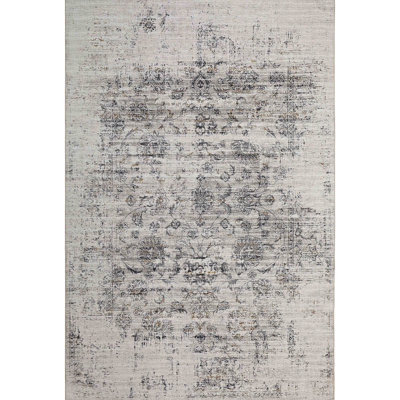 5' X 8' Oriental Distressed Stain Resistant Area Rug