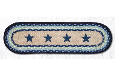  ST-OP-312 Blue Stars Oval Stair Tread 27"x8.25"