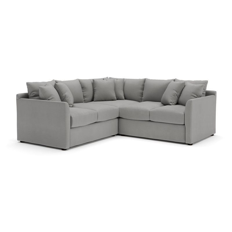 Canapé modulaire de coin large 95 po Cecelia, Orienté à gauche (vu de face), Toile gris clair Bayou