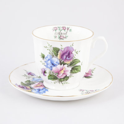 Flowers of the Month April 30cm Bone China Cup and Saucer