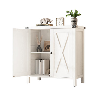 Small Storage Cabinet, Farmhouse Sideboard Buffet Cabinet with 2 Doors and Adjustable Shelves, Accent Entryway Console Cabinets