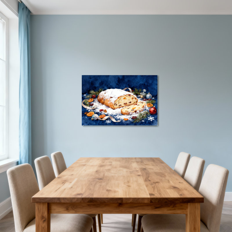 Noël, Noël, gâteau de Stollen, ornements de flocons de neige, branches de pin, H 24 po x l 36 po