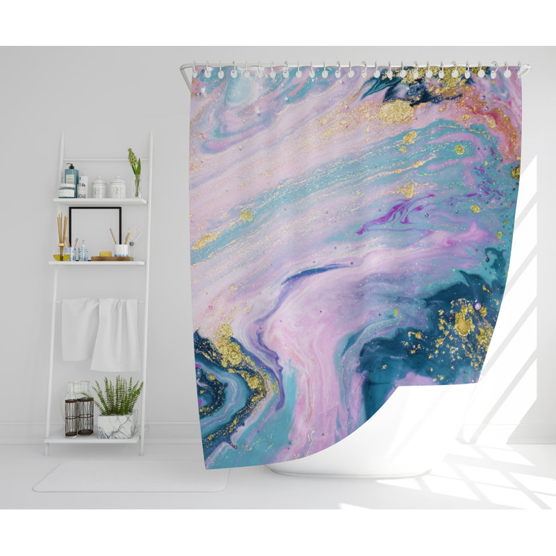 Kerwin Polyester Shower Curtain Set, 168cm H x 168cm W
