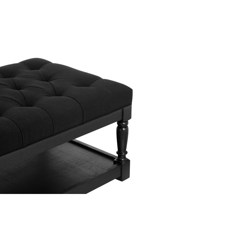 Pangea Home Athena Upholstered Storage Bench – Contemporary Tufted Seating for Living Room, Office, Entry Way or Bedroom
