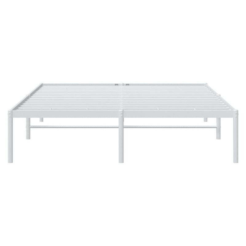 Metal Bed Frame White, European Kingsize (160 x 200cm)