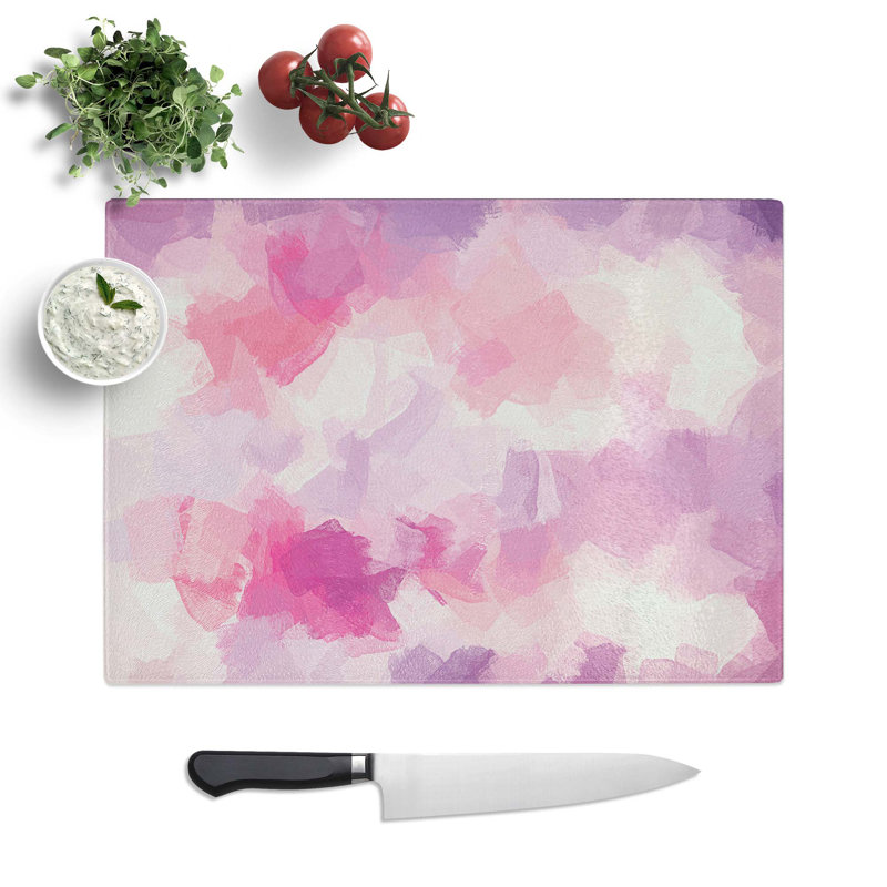 Tempered Glass Clouds Chopping Board, 39 cm W x 28.5 cm L