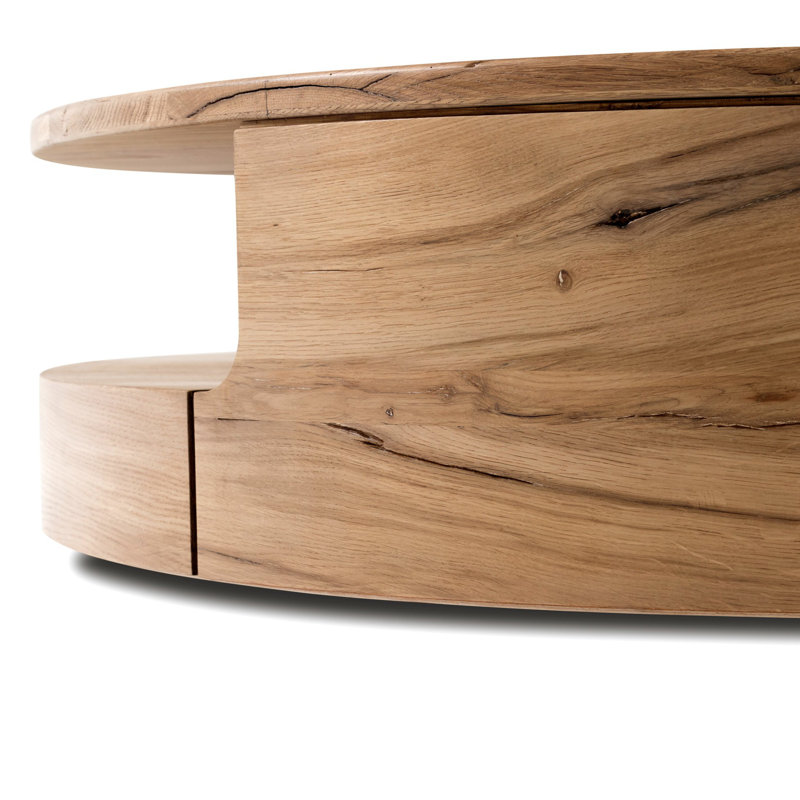 Matheus Solid Wood Coffee Table, Natural Reclaimed French Oak