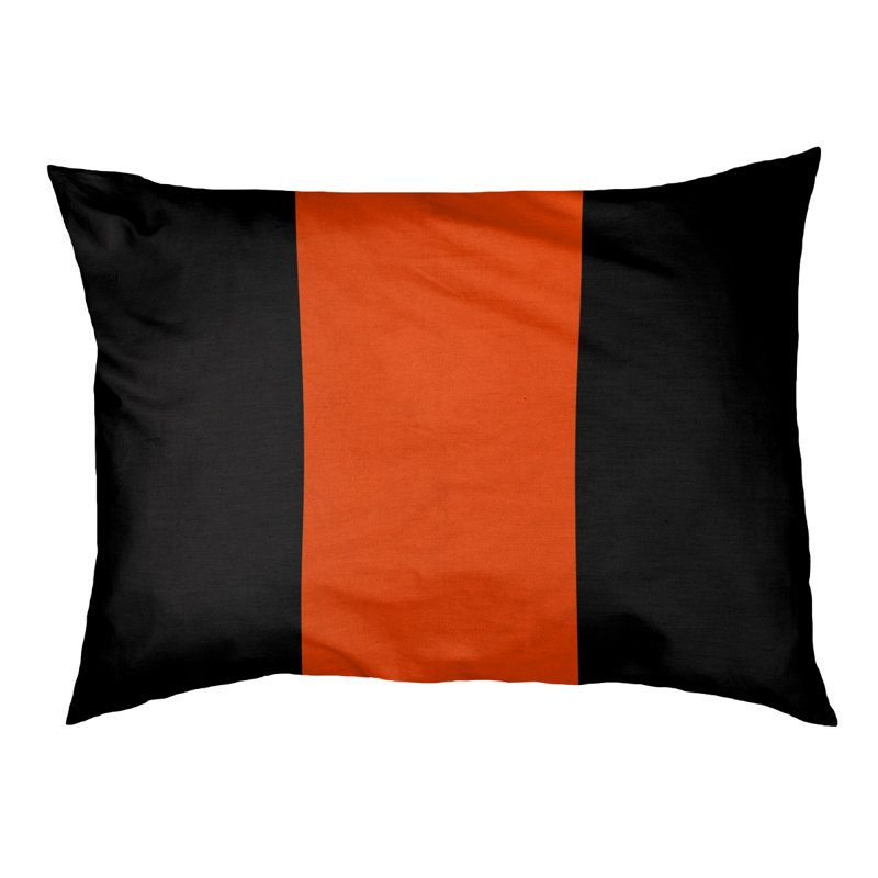 Coussin Designer, Moyen (L 30 po x l 40 po), Noir/orange