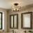Blonde Moment 3-Light Semi-Flush Ceiling Light - Matte Black/Honey/Medium Oak