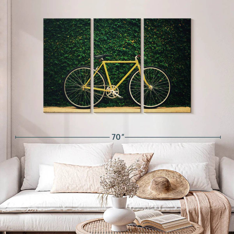 Mehar Yellow Garden Bicycle, 32" H x 50" W