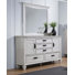 Commode 5 tiroirs avec miroir Ranbir - blanc vieilli