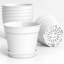 Lot de 20 pots de fleurs blancs en plastique de 15 cm avec drainage et soucoupes