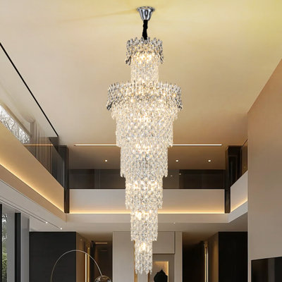 Modern Crystal Cascading Dimmable Chandelier