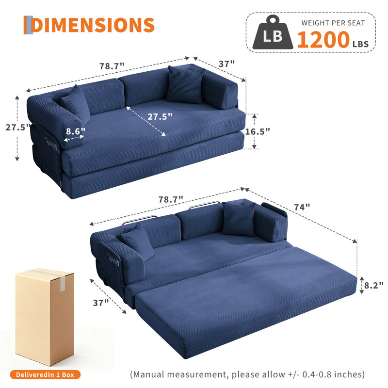 Sofa, Blue Foam Padding, Blue
