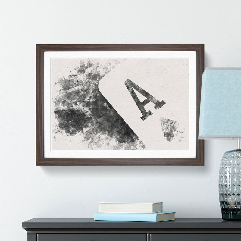 The Ace of Spades - Picture Frame Painting Print, Black Framed, 62cm H x 87cm W x 2cm D