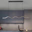 High-End Wavy Linear Dining Room Pendant Light, Modern Minimalist Adjustable Hanging Wire LED Lamp for Kitchen Island & Dining Table-129447952