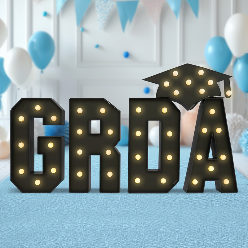 Enseigne lumineuse GRAD à DEL pour décorations de graduation