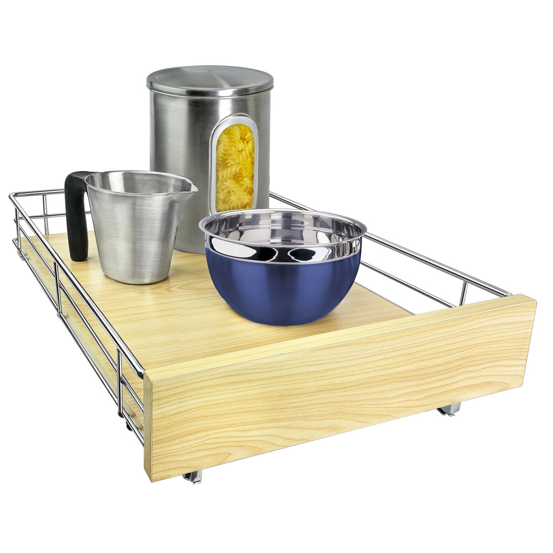 LYNK PROFESSIONAL Select Pull Out Cabinet Organizer for Kitchen Cabinets, Wood and Chrome LYNK PROFESSIONAL