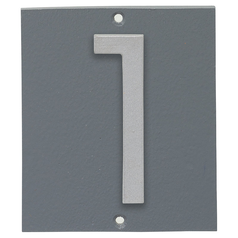 Plaque d’adresse murale sur 1 ligne flottante, Gris, Argent, Oui