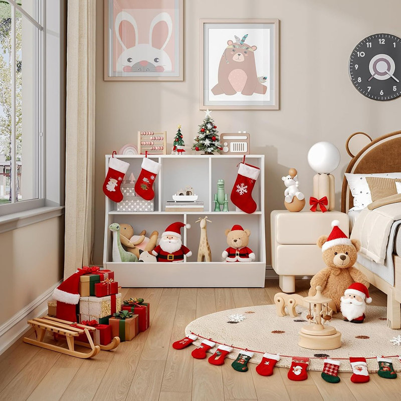 Bibliothèque blanche pour enfants et casier de rangement pour jouets, armoire en L pour chambre d'enfant, salle de jeux, couloir