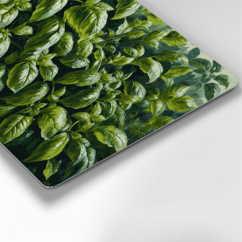 Art mural en métal botanique vert basilic, H 288 po x l 432 po x P 0,05 po