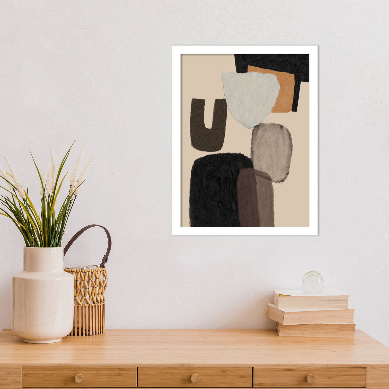 Everywhere by Dan Hobday Wood Framed Wall Art Print, White, 17" H x 13" W