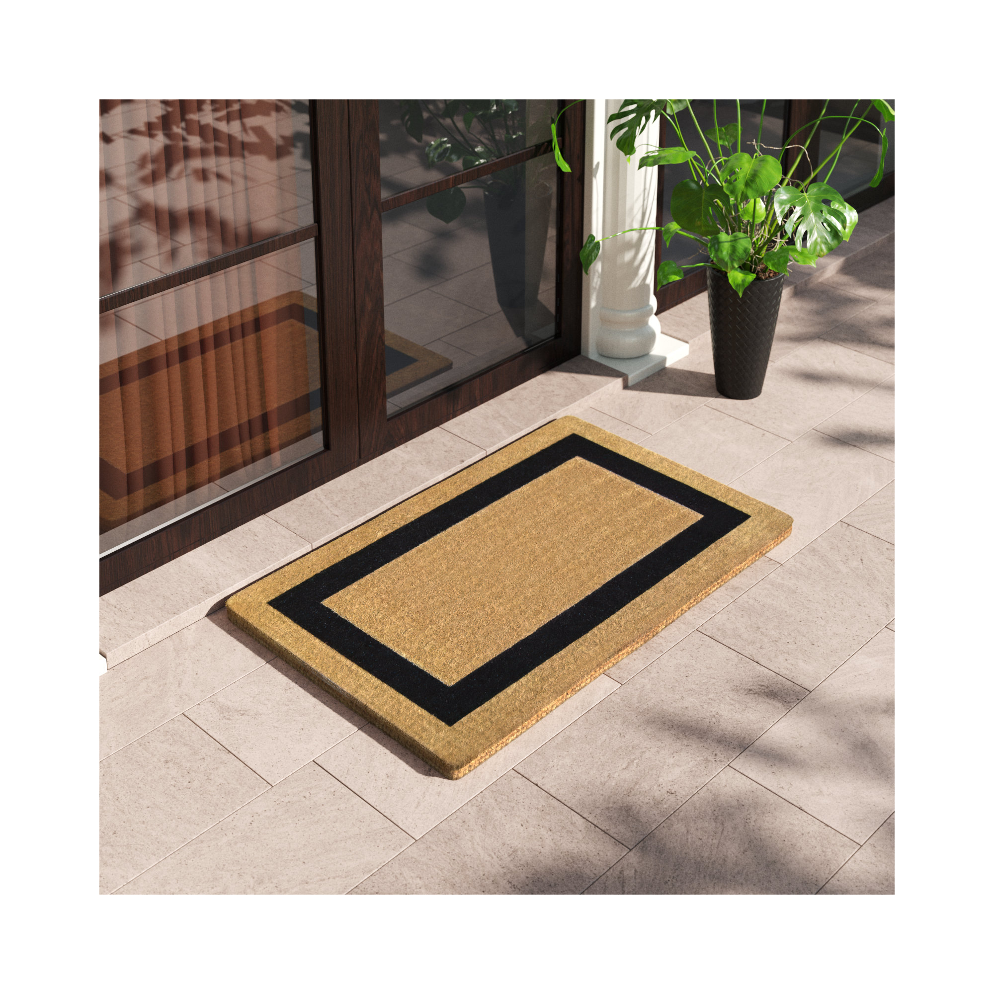 Jewell Outdoor Doormat, Black, 2'6" x 4'