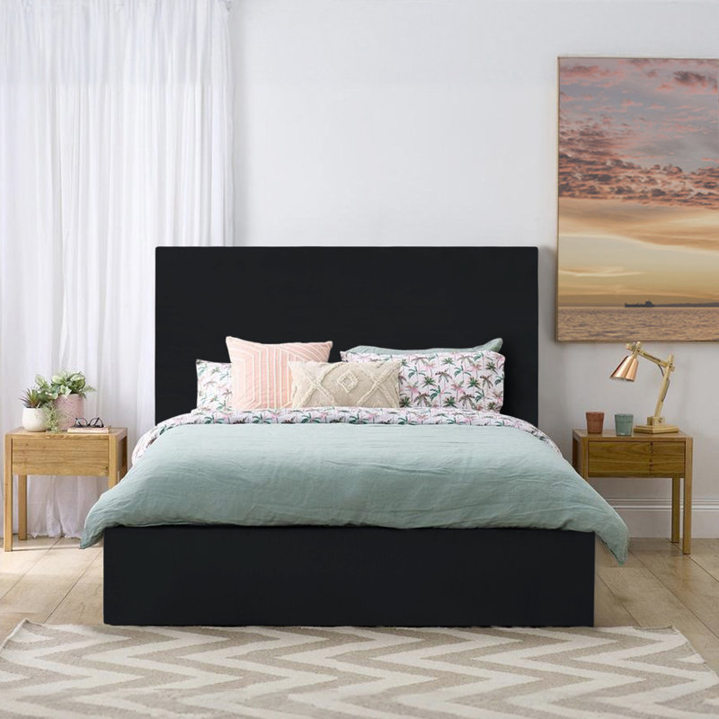 Layth Upholstered Bed, Double (4'6), Black