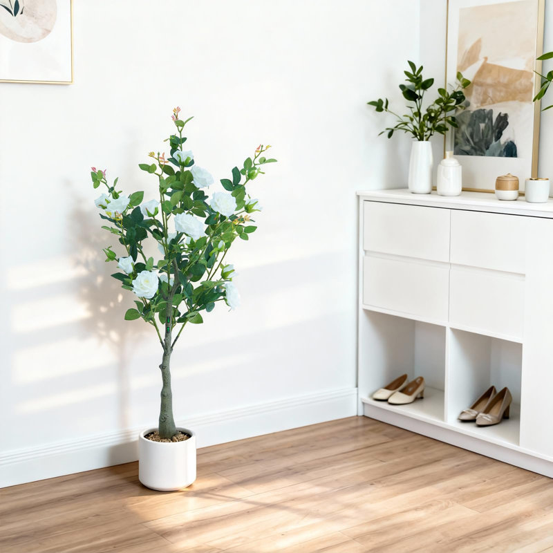 120 cm H Faux Plant, White