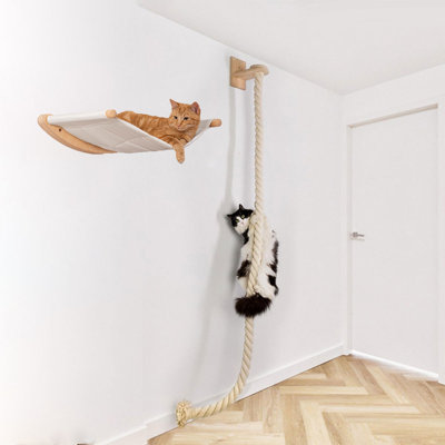 55" Cat Climbing Rope and Hammock Set