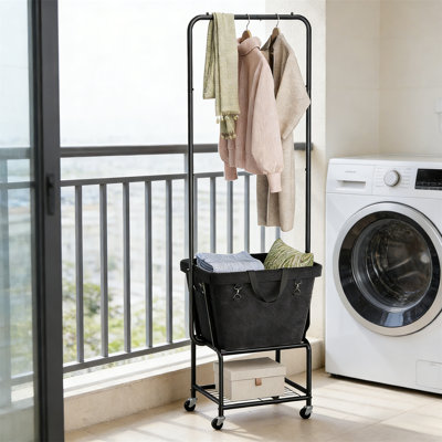Chariot à linge, chariot à linge multifonctionnel haut de gamme avec support suspendu et doublure amovible
