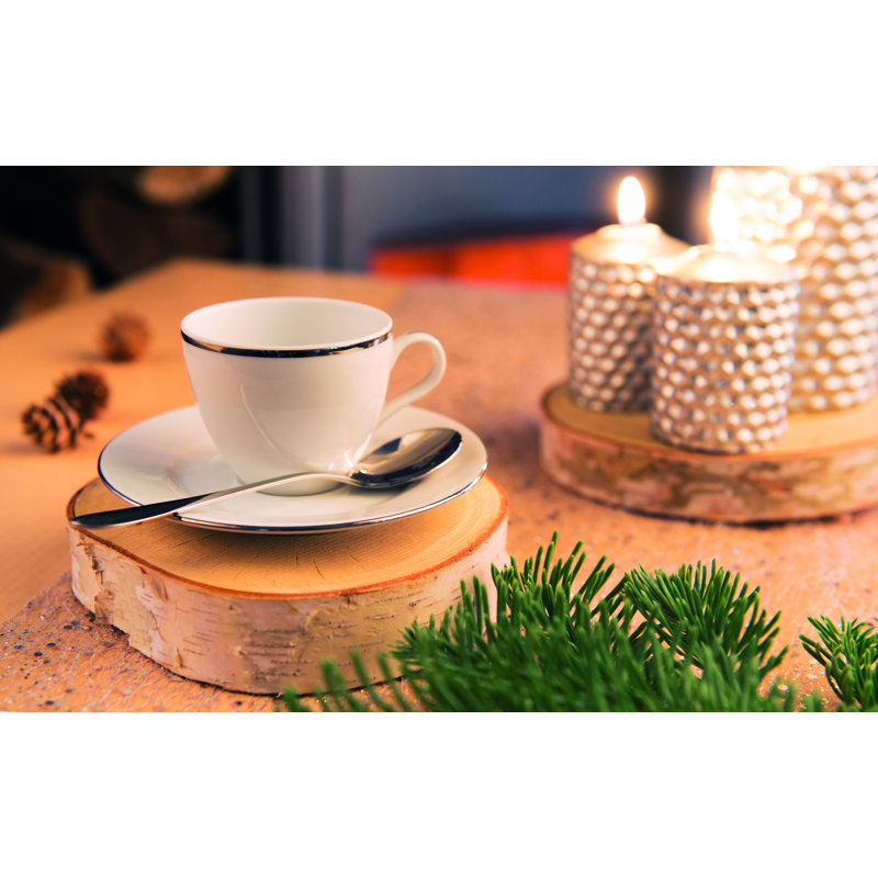 Platinum Porcelain Espresso Cup and Saucer