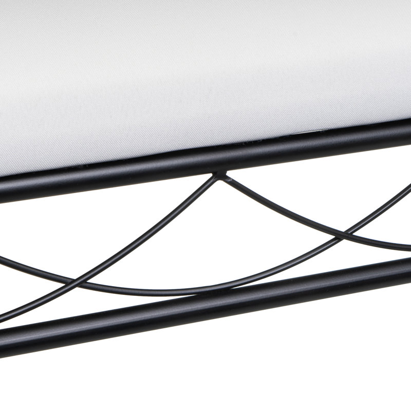 Arand Cotton Upholstered Bench, Black/White