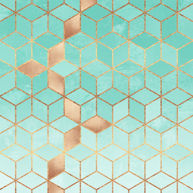 «Soft Gradient Aquamarine» par Elisabeth Fredriksson - reproduction d'art sur toile tendue, L 12 po x H 12 po