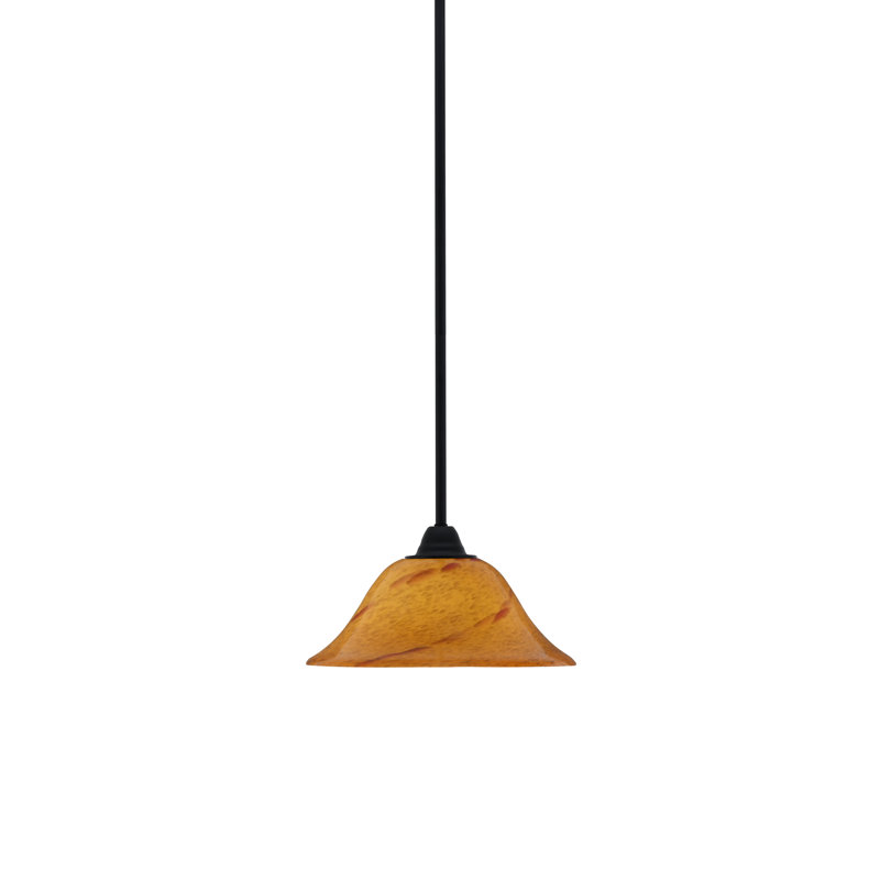 Paramount Matte Black Mini Pendant with Sunset Glass Shade